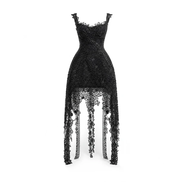 Gemy Maalouf Floral Guipure Embroidered Midi Dress