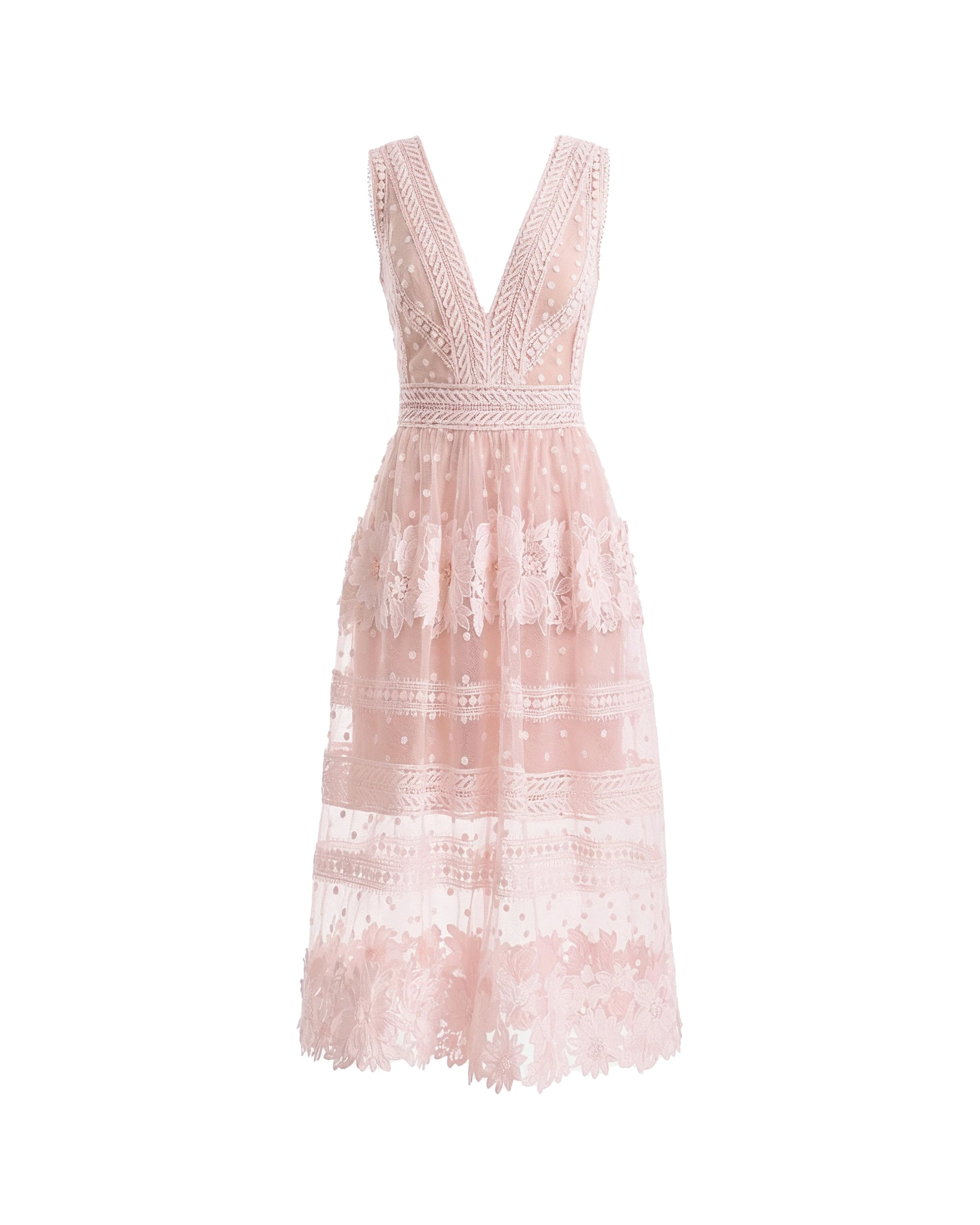 Gemy Maalouf Floral Tulle Midi Dress Gemy Maalouf Floral Tulle Midi Dress