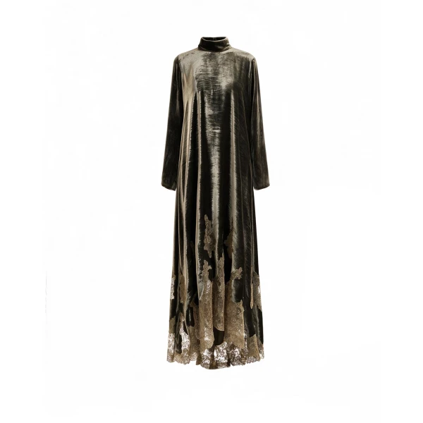 Gemy Maalouf Loose-Cut Lace-Hem Dress
