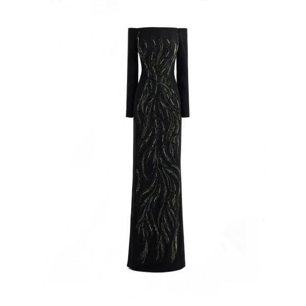 Gemy Maalouf Off-Shoulder Beaded Dress