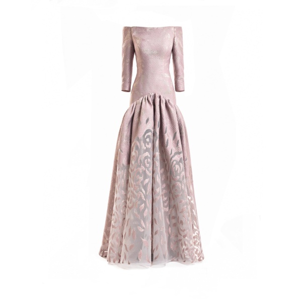 Gemy Maalouf Off-Shoulder Jacquard Dress