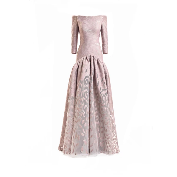 Gemy Maalouf Off-Shoulder Jacquard Dress