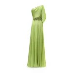 Gemy Maalouf One-Shoulder Dress with Beaded Waistline