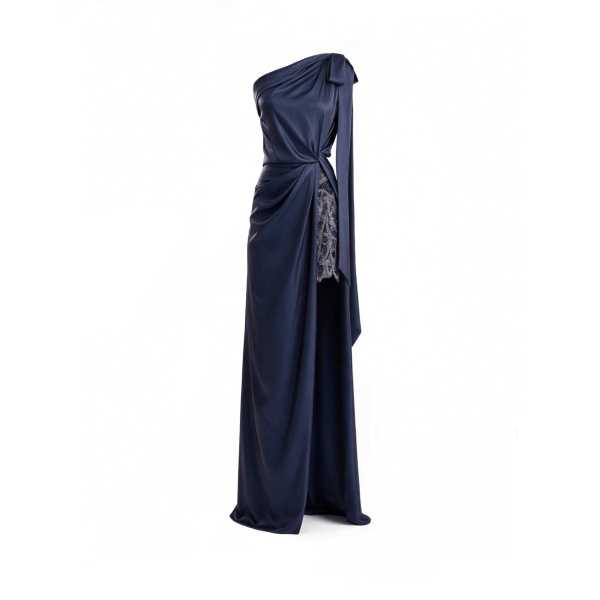 Gemy Maalouf One-Shoulder Slit Dress