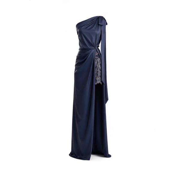 Gemy Maalouf One-Shoulder Slit Dress
