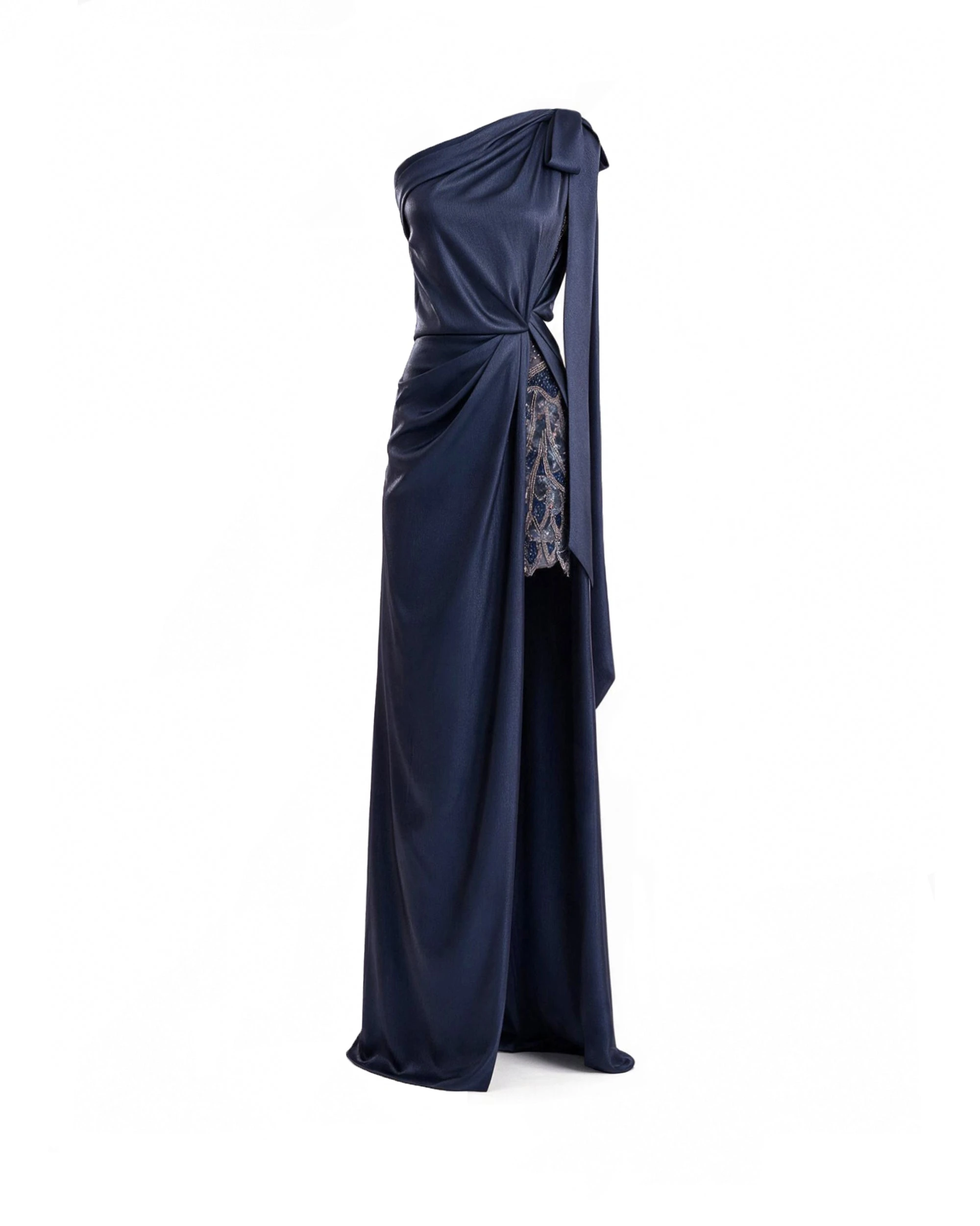 Gemy Maalouf One-Shoulder Slit Dress Gemy Maalouf One-Shoulder Slit Dress