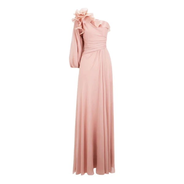 Gemy Maalouf One-Shoulder with Draping Dress