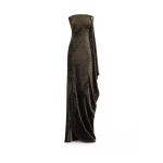 Gemy Maalouf Sequined Crystal Neckline Dress