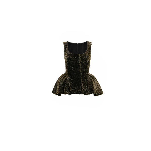 Square-Neck Peplum Top