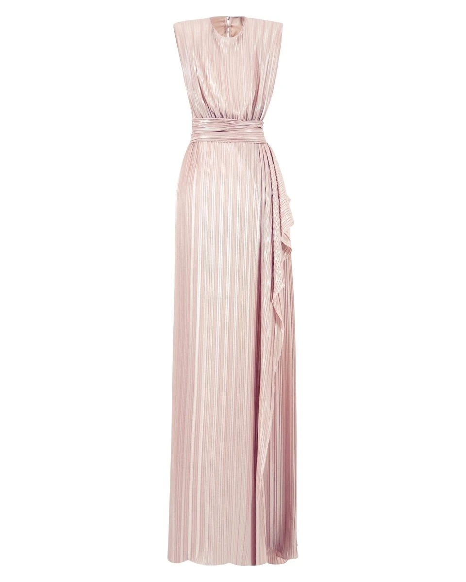 Gemy Maalouf Straight Blush Ruffled Dress Gemy Maalouf Straight Blush Ruffled Dress