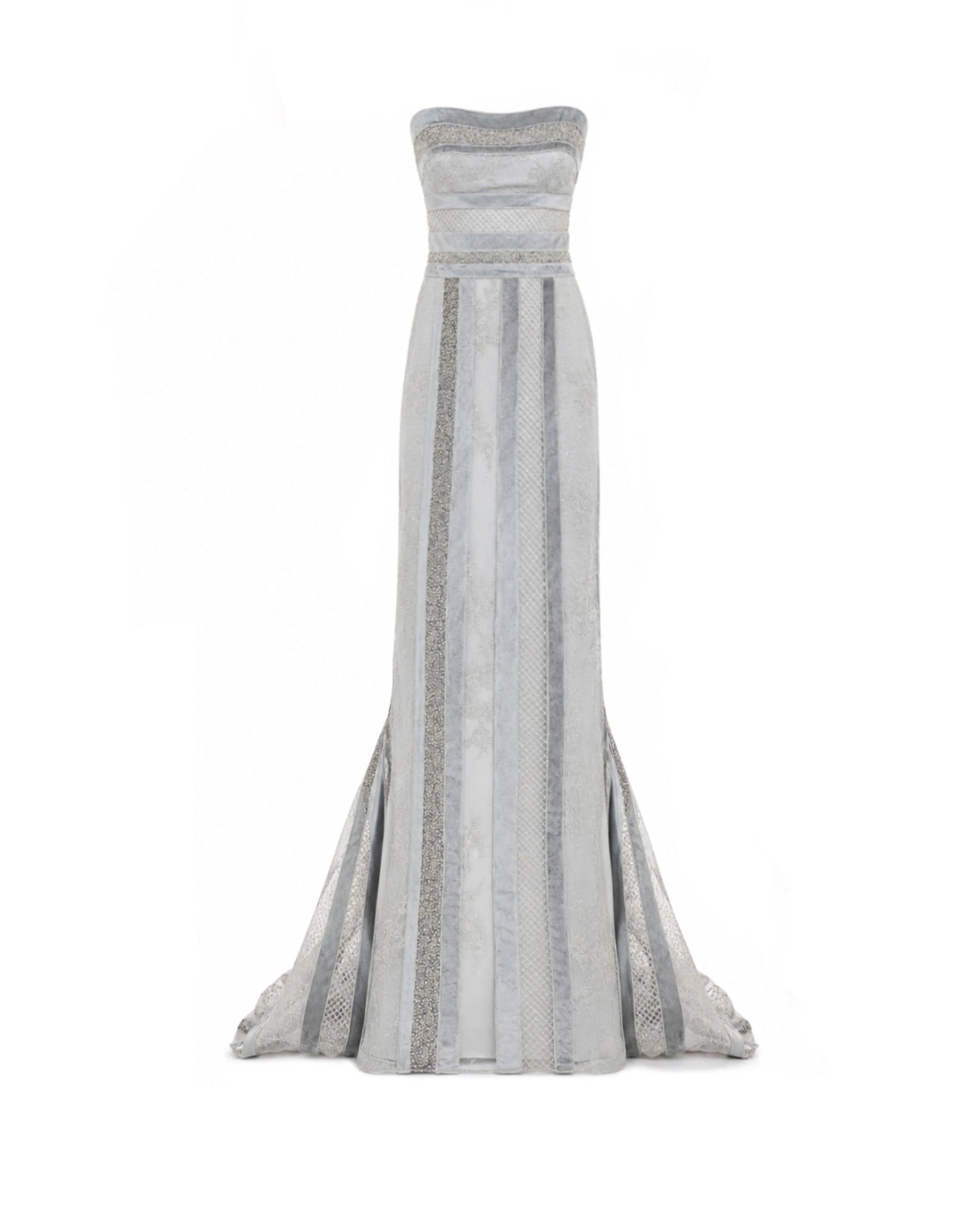 Gemy Maalouf Strapless Embroidered Panel Dress Gemy Maalouf Strapless Embroidered Panel Dress