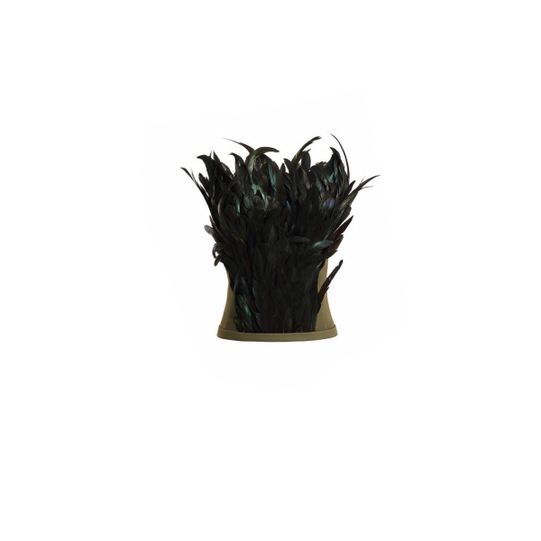 Gemy Maalouf Strapless Feathered Corset Top