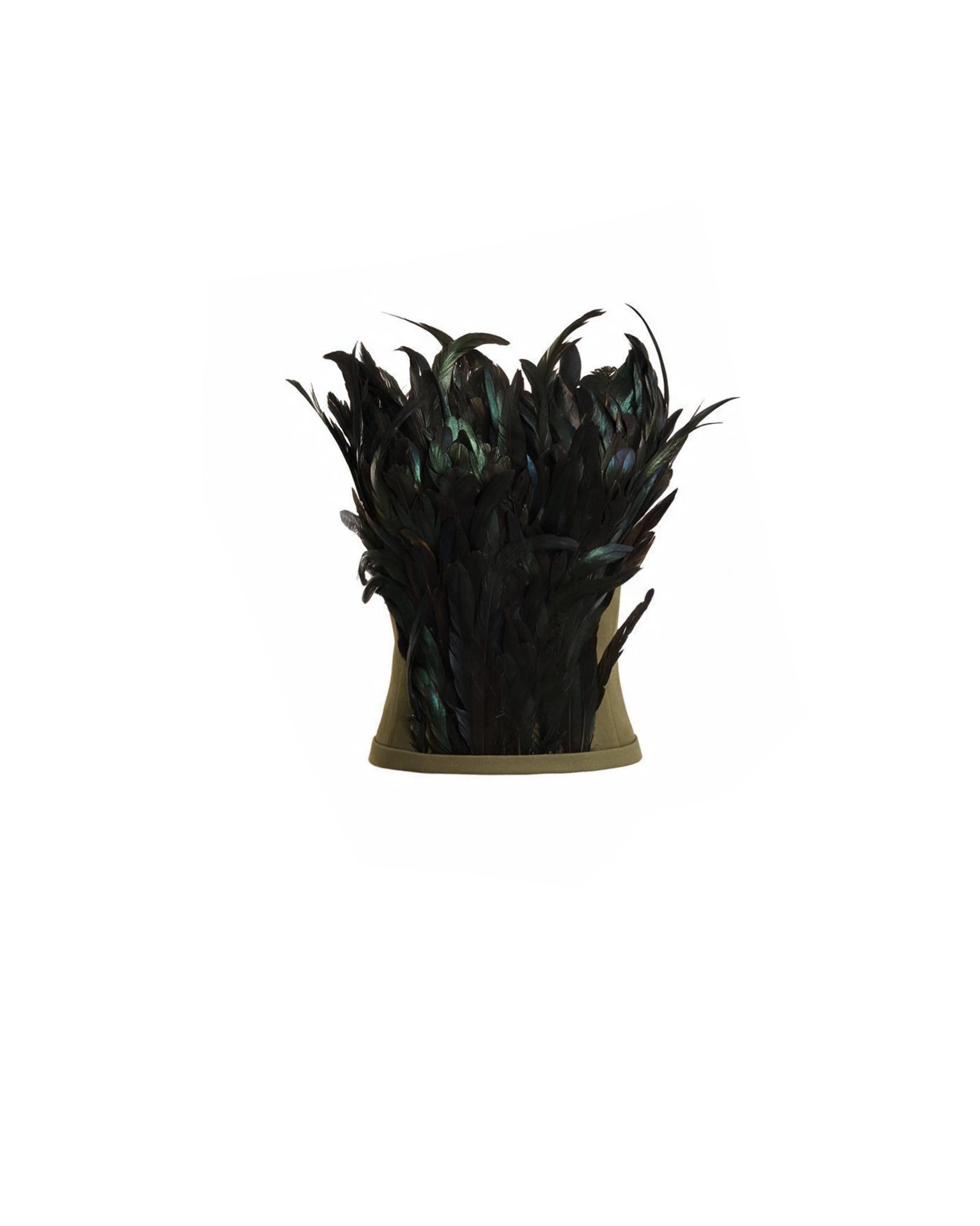 Gemy Maalouf Strapless Feathered Corset Top Gemy Maalouf Strapless Feathered Corset Top