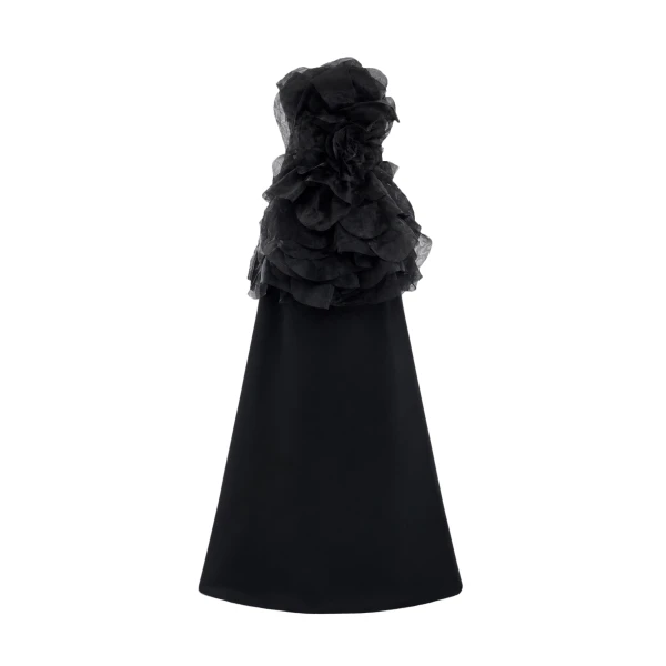 Gemy Maalouf Strapless Organza Flower Dress