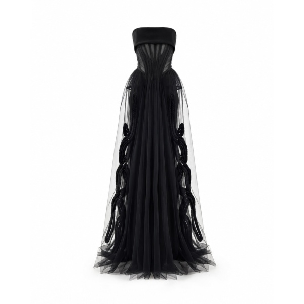 Gemy Maalouf Strapless Tulle Gown