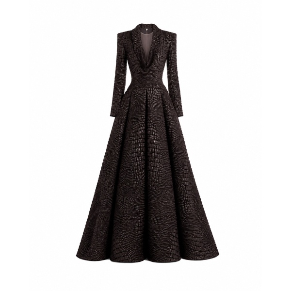 Gemy Maalouf Textured V-Neck Dress