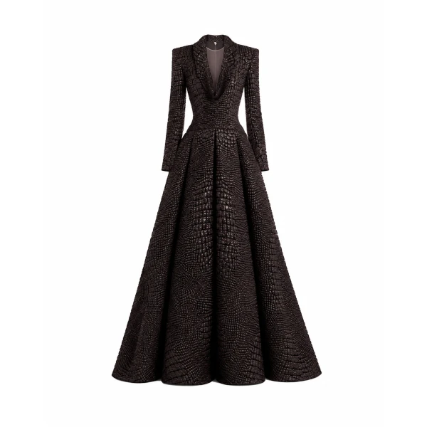 Gemy Maalouf Textured V-Neck Dress