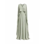 Gemy Maalouf V-Neck Dress with Embroidered Cape