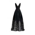 Gemy Maalouf V-Neck Jacquard Dress