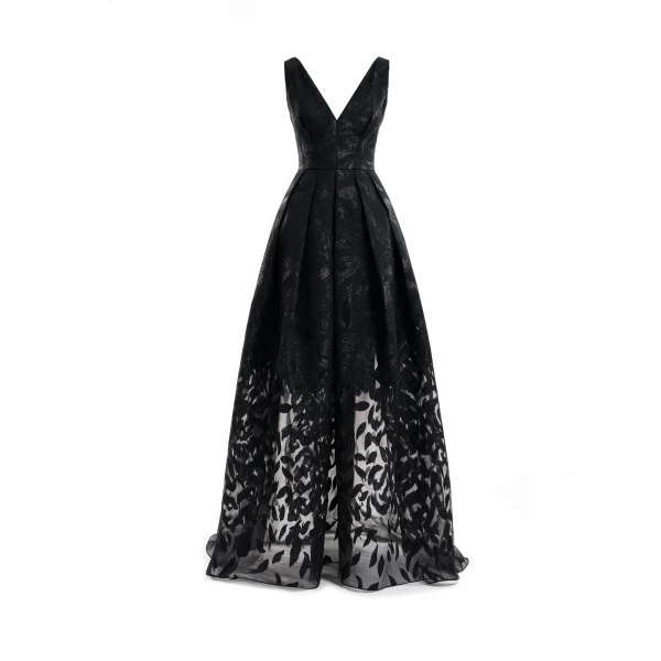 Gemy Maalouf V-Neck Jacquard Dress