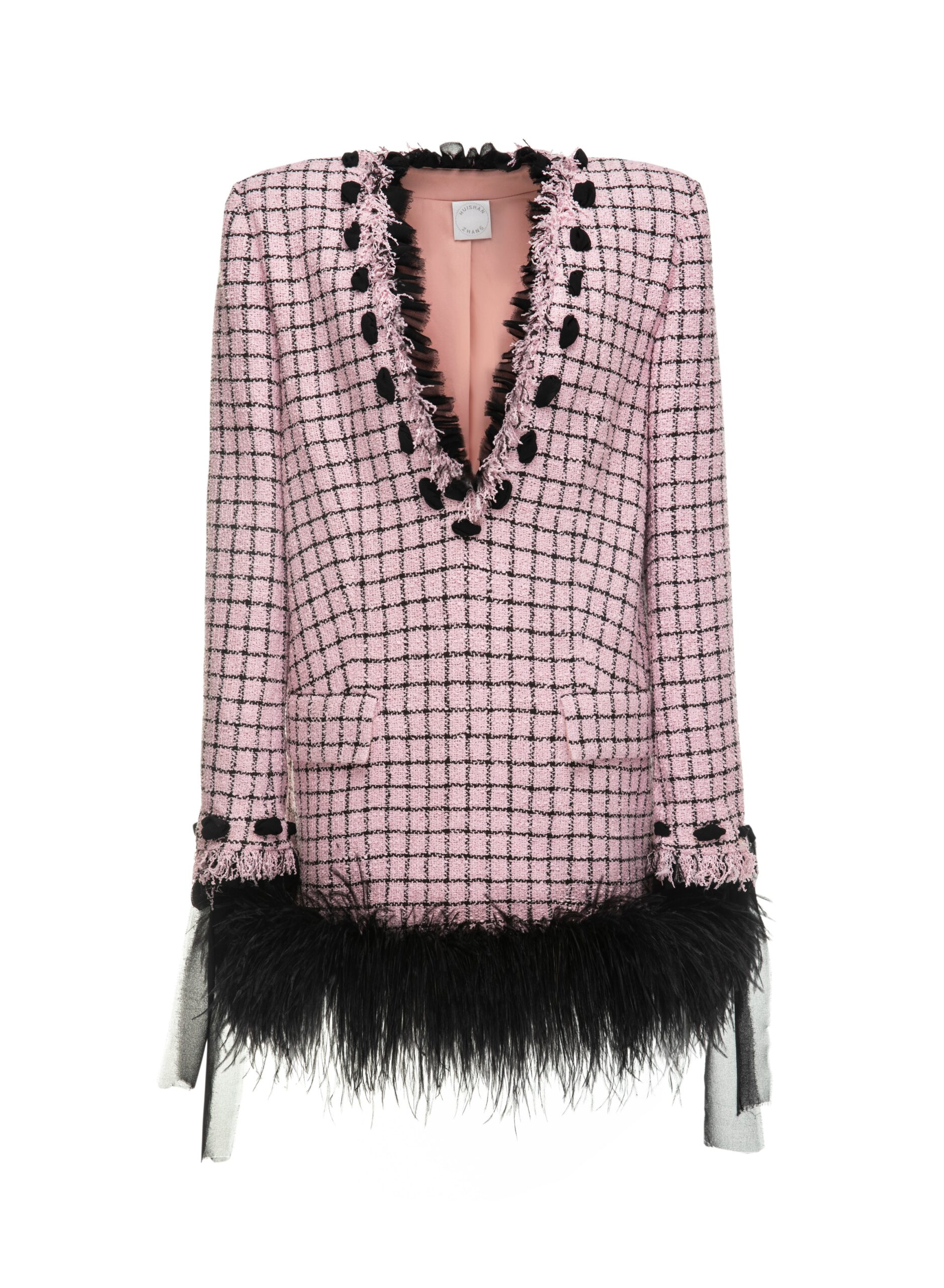 Cyril Dress in Pink Black Tweed
