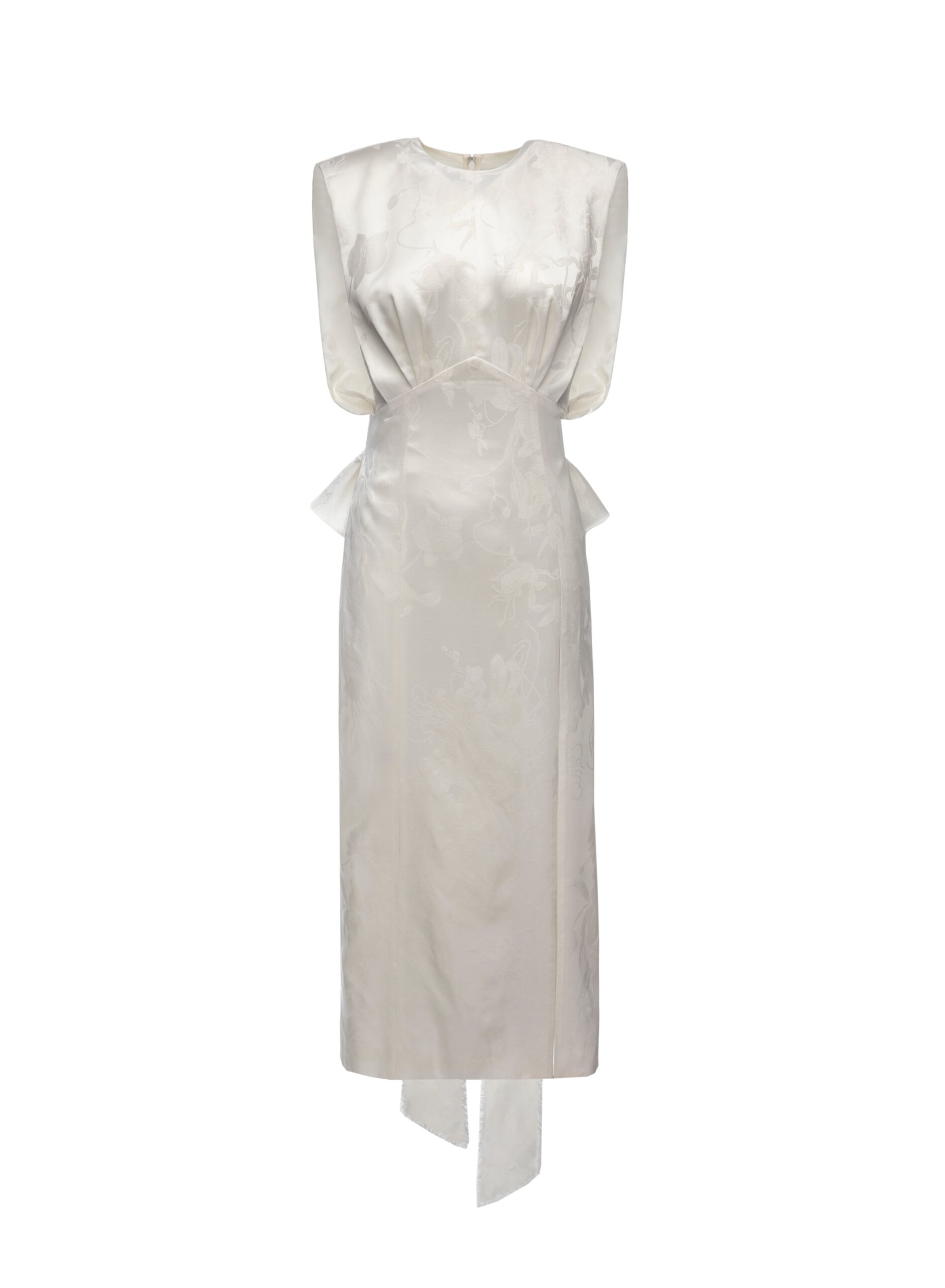 Daffodil Dress in White Jacquard