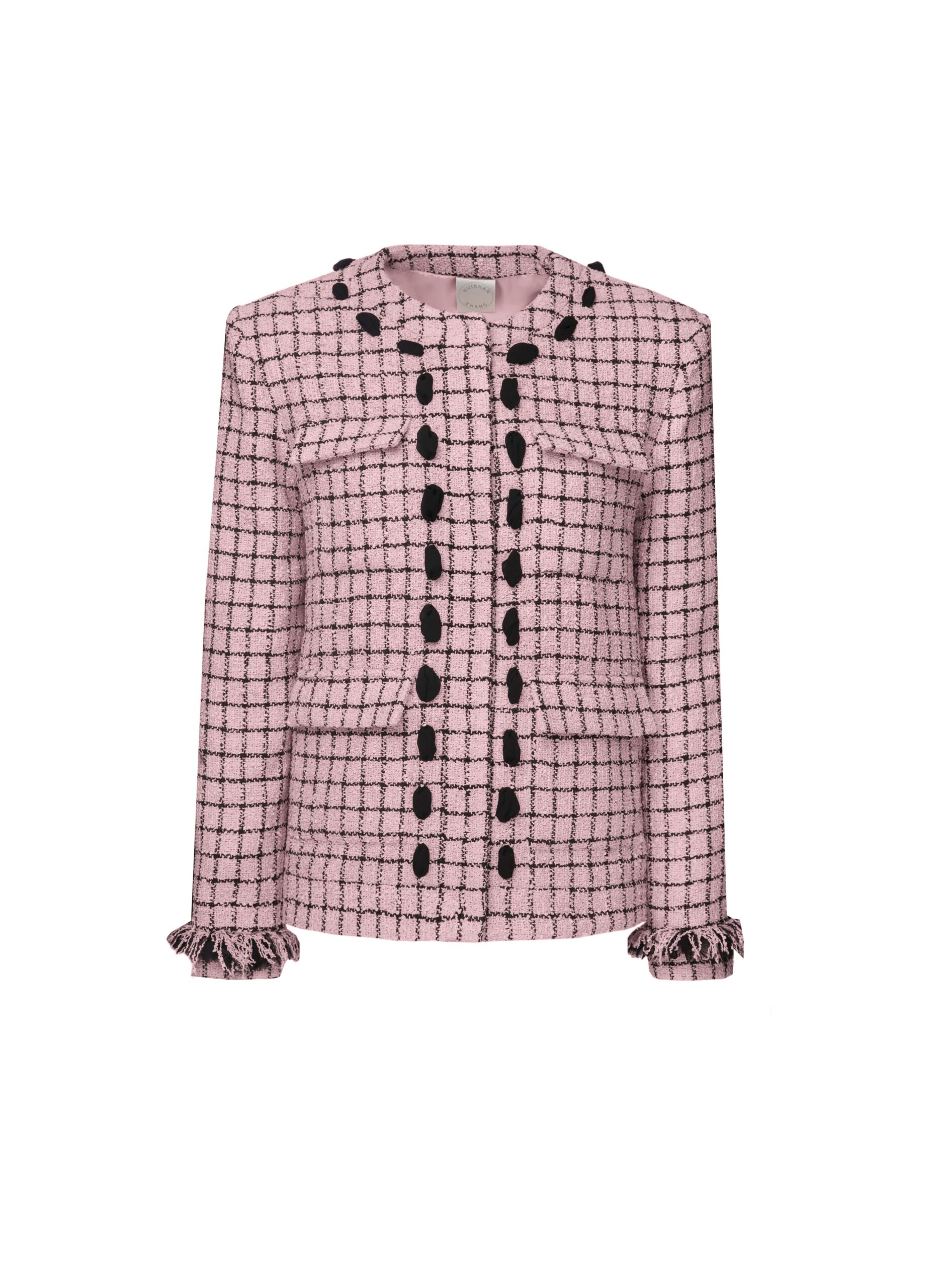 Cecile Jacket in Pink Black Tweed