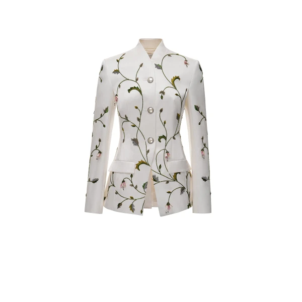 Andrew Jacket in Ivory Duchesse
