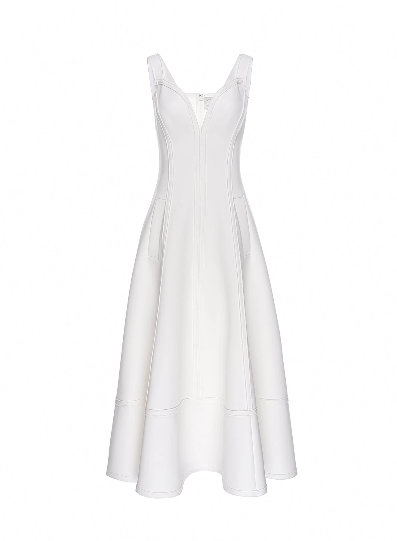 Bridget Dress in White Scuba