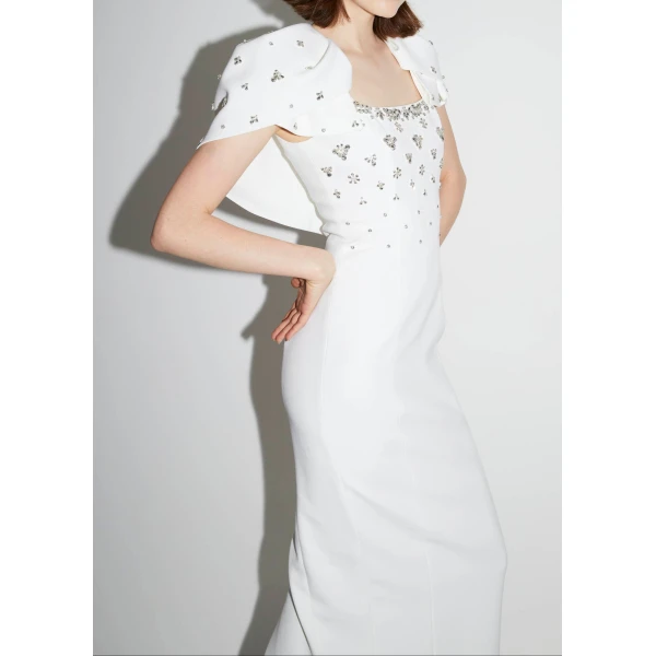 embellished crepe dress