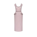 Dries Van Noten Danna Dress in Pink Embellished Crepe