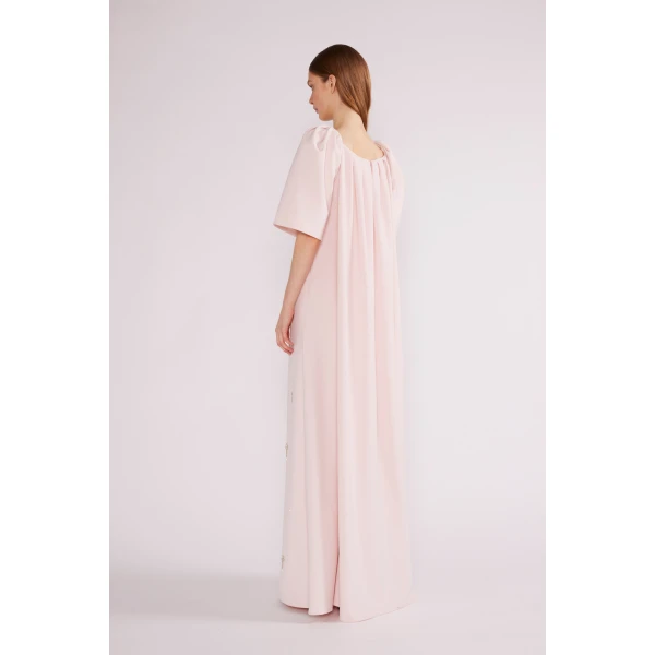 Daphne Gown in Pale Pink Crepe - Image 4
