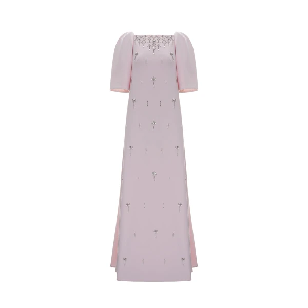 Dries Van Noten Daphne Gown in Pale Pink Crepe
