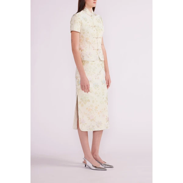 Dario Skirt in Ivory Multi Jacquard - Image 4