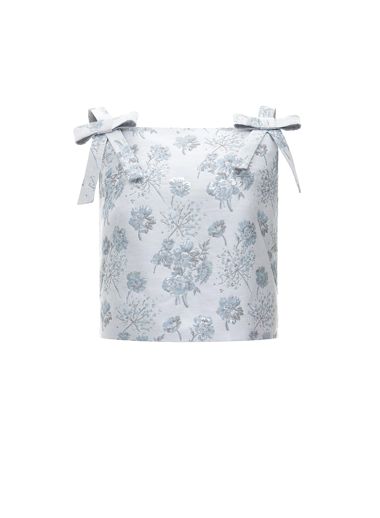 Dries Van Noten Dina Top in Light Blue Jacquard | | Luxury Shoes Dries Van Noten Dina Top in Light Blue Jacquard