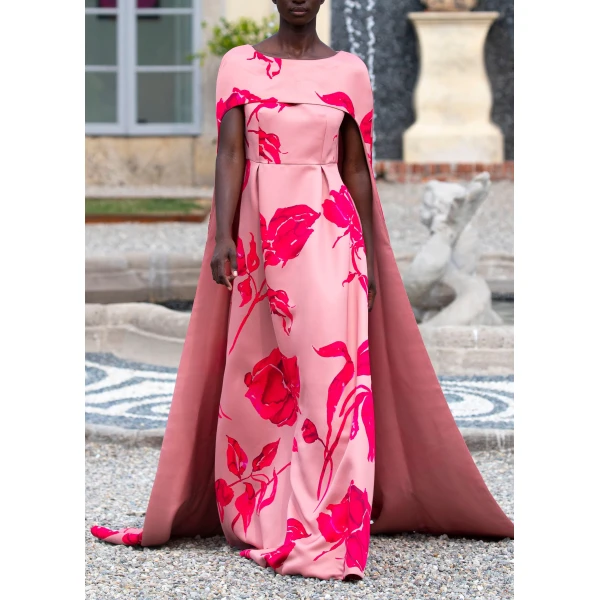 Drew Gown in Pink Fuchsia Duchesse - Image 6