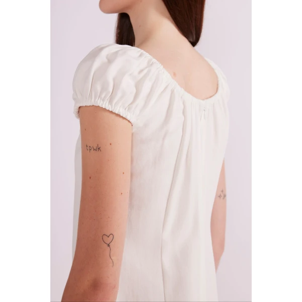 Eileen Midi Dress in White Linen - Image 6