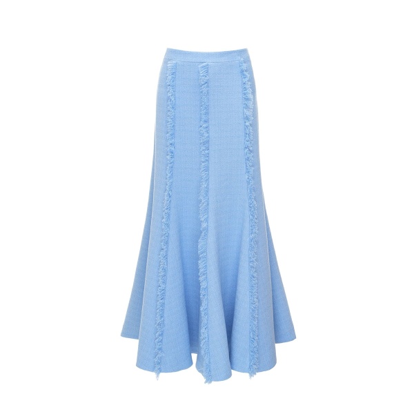 Dries Van Noten Ellen Midi Skirt in Sky Blue Tweed