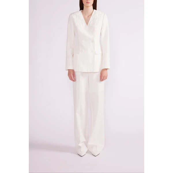 Emilio Trousers in White Linen - Image 3