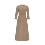 Dries Van Noten Esme Midi Dress in Camel Tweed
