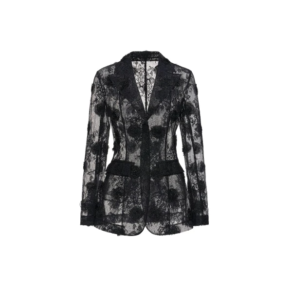 Dries Van Noten Estelle Jacket in Black Lace