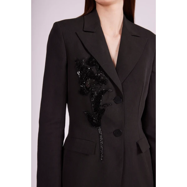 Estelle Jacket in Black Linen - Image 5