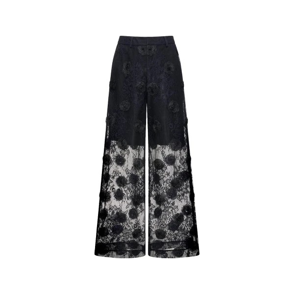 Fausto Trousers in Black Lace