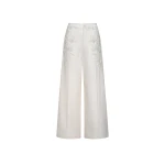 Dries Van Noten Fausto Trousers in White Embellished Denim