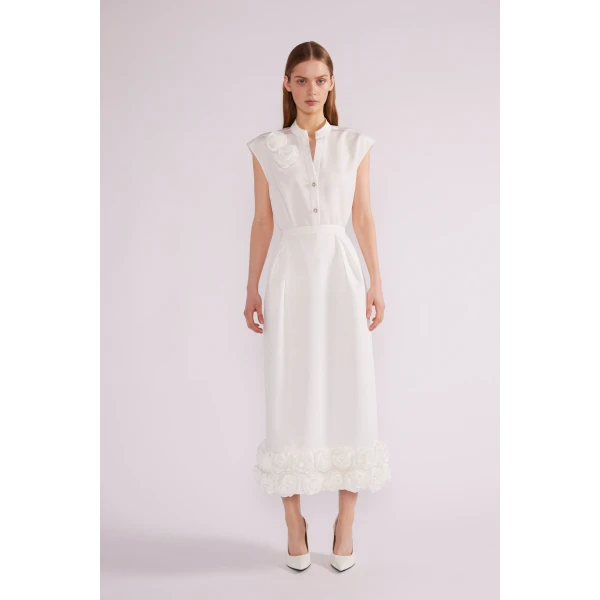Fern Top in White Faille - Image 2