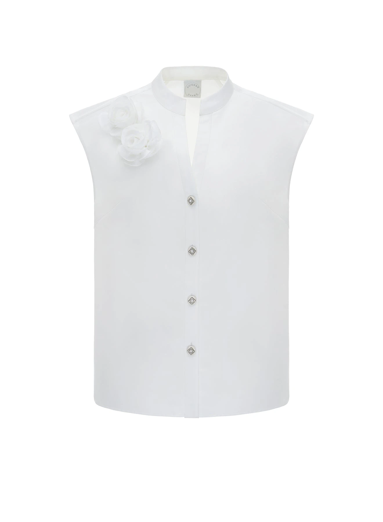 Dries Van Noten Fern Top in White Faille | | Luxury Shoes Dries Van Noten Fern Top in White Faille