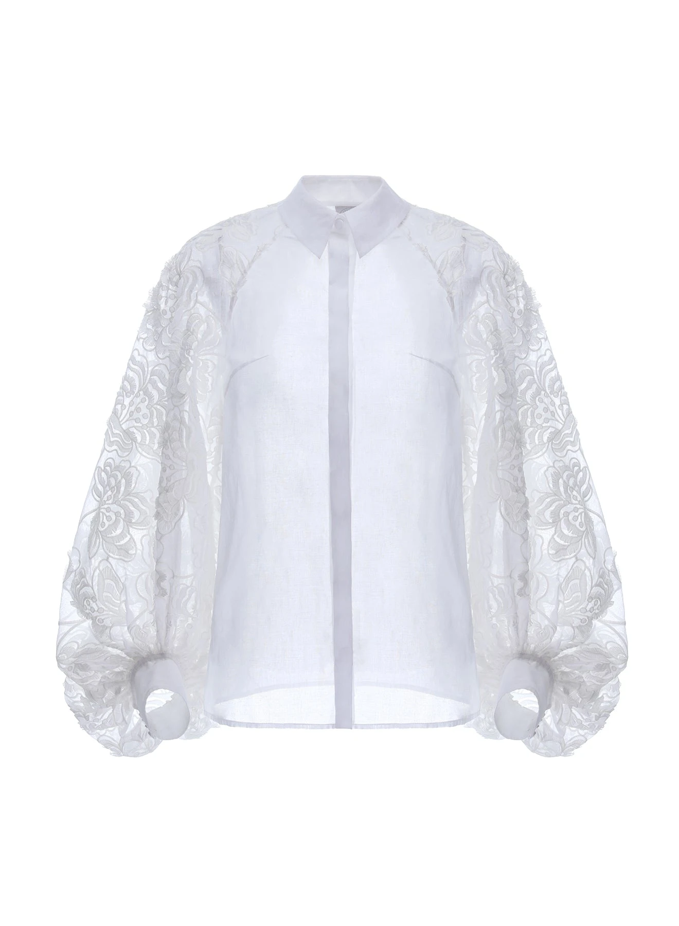 Dries Van Noten Fernanda Shirt in White Embroidered Cotton | | Luxury Shoes Dries Van Noten Fernanda Shirt in White Embroidered Cotton