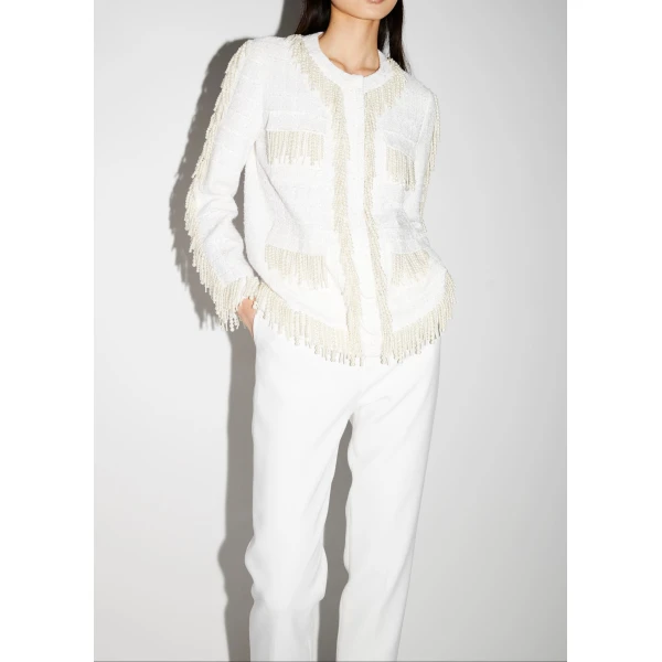 Francesca Trousers in White Crepe - Image 4