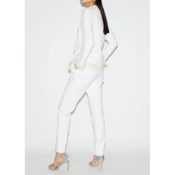 Francesca Trousers in White Crepe - Image 5