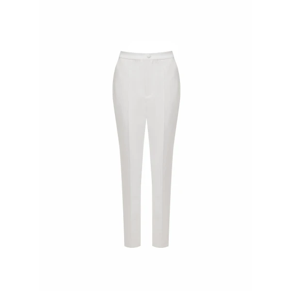 Francesca Trousers in White Crepe
